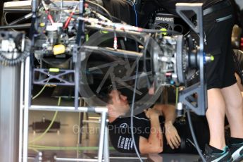 World © Octane Photographic Ltd. Mercedes AMG Petronas W07 Hybrid under build. Thursday 28th July 2016, F1 German GP Set up, Hockenheim, Germany. Digital Ref :1658LB1D7049