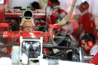 World © Octane Photographic Ltd. Scuderia Ferrari SF16-H under build. Thursday 28th July 2016, F1 German GP Set up, Hockenheim, Germany. Digital Ref :1658LB1D7113