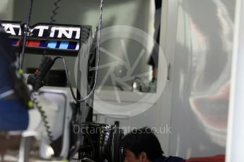 World © Octane Photographic Ltd. Williams Martini Racing, Williams Mercedes FW38 rear wing endplate detail. Thursday 28th July 2016, F1 German GP Set up, Hockenheim, Germany. Digital Ref :1658LB1D7185