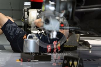 World © Octane Photographic Ltd. Red Bull Racing RB12 under build. Thursday 28th July 2016, F1 German GP Set up, Hockenheim, Germany. Digital Ref :1658LB1D7232