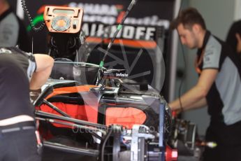 World © Octane Photographic Ltd. Sahara Force India VJM09 sidepod detail. Thursday 28th July 2016, F1 German GP Set up, Hockenheim, Germany. Digital Ref :1658LB1D7250