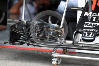 World © Octane Photographic Ltd. McLaren Honda MP4-31 Front wing. Thursday 28th July 2016, F1 German GP Set up, Hockenheim, Germany. Digital Ref :1658LB1D7312