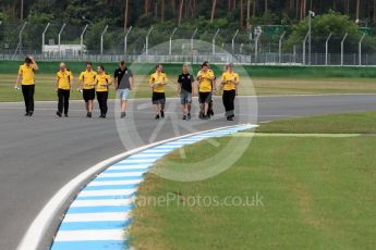 World © Octane Photographic Ltd. Renault Sport F1 Team RS16 - Kevin Magnussen. Thursday 28th July 2016, F1 German GP Track Walk, Hockenheim, Germany. Digital Ref :1658LB1D7377
