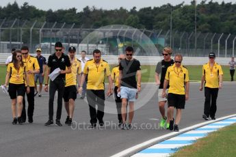 World © Octane Photographic Ltd. Renault Sport F1 Team RS16 - Jolyon Palmer and Esteban Ocon. Thursday 28th July 2016, F1 German GP Track Walk, Hockenheim, Germany. Digital Ref :1658LB1D7411