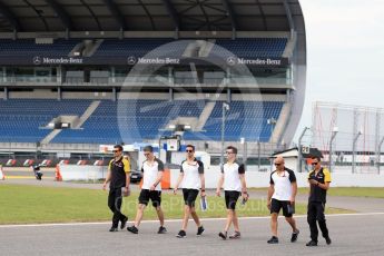 World © Octane Photographic Ltd. DAMS - Alex Lynn and Nicholas Latifi. Thursday 28th July 2016, GP2 German GP Track Walk, Hockenheim, Germany. Digital Ref :1658LB2D0613