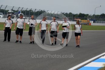 World © Octane Photographic Ltd. Haas F1 Team VF-16 – Romain Grosjean. Thursday 28th July 2016, F1 German GP Track Walk, Hockenheim, Germany. Digital Ref :1658LB2D0678