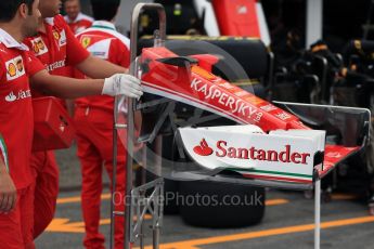 World © Octane Photographic Ltd. Scuderia Ferrari SF16-H nose detail. Thursday 28th July 2016, F1 German GP Set up, Hockenheim, Germany. Digital Ref :1658LB2D0699