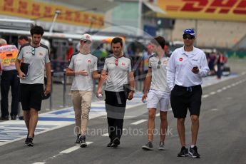 World © Octane Photographic Ltd. Haas F1 Team VF-16 - Esteban Gutierrez. Thursday 28th July 2016, F1 German GP Track Walk, Hockenheim, Germany. Digital Ref :1658LB2D0740