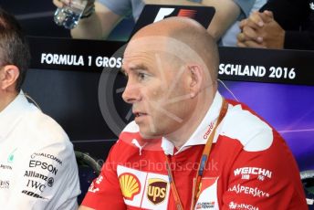 World © Octane Photographic Ltd. F1 German GP FIA Personnel Press Conference, Hockenheim, Germany. Friday 29th July 2016. Jock Clear – Scuderia Ferrari Senior Performance Engineer. Digital Ref : 1663LB1D0011