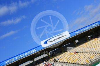 World © Octane Photographic Ltd. "Hockenheim - More Than Racing" sign above the stadium grandstands. Saturday 30th July 2016, GP3 Qualifying, Hockenheim, Germany. Digital Ref :1666CB5D0019