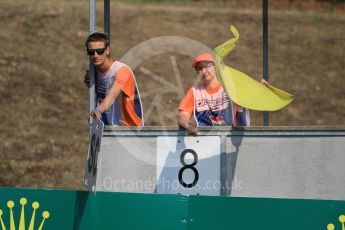 World © Octane Photographic Ltd. Yellow flags. Saturday 23rd July 2016, GP3 Qualifying, Hungaroring, Hungary. Digital Ref :1646CB1D7380