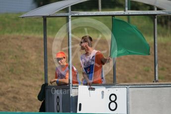 World © Octane Photographic Ltd. Green flags. Saturday 23rd July 2016, GP3 Qualifying, Hungaroring, Hungary. Digital Ref :1646CB1D7389