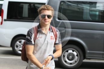 World © Octane Photographic Ltd. Haas F1 Team VF-16 Development driver - Santino Ferrucci. Friday 22nd July 2016, F1 Hungarian GP Paddock, Hungaroring, Hungary. Digital Ref :1638CB1D5911