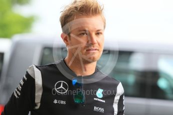 World © Octane Photographic Ltd. Mercedes AMG Petronas W07 Hybrid – Nico Rosberg. Friday 22nd July 2016, F1 Hungarian GP Paddock, Hungaroring, Hungary. Digital Ref :1638CB1D5957