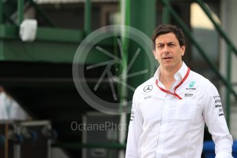 World © Octane Photographic Ltd. Mercedes AMG Petronas – Toto Wolf and Paddy Lowe. Friday 22nd July 2016, F1 Hungarian GP Paddock, Hungaroring, Hungary. Digital Ref :1638LB1D0196