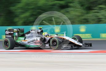 World © Octane Photographic Ltd. Sahara Force India VJM09 - Sergio Perez. Friday 22nd July 2016, F1 Hungarian GP Practice 1, Hungaroring, Hungary. Digital Ref :