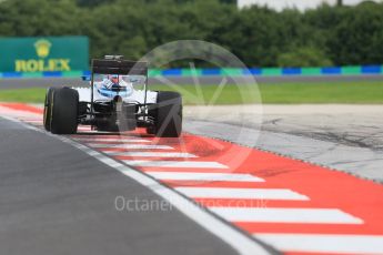 World © Octane Photographic Ltd. Williams Martini Racing, Williams Mercedes FW38 – Valtteri Bottas. Friday 22nd July 2016, F1 Hungarian GP Practice 1, Hungaroring, Hungary. Digital Ref :