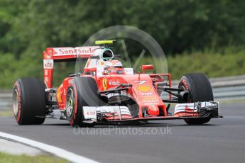 World © Octane Photographic Ltd. Scuderia Ferrari SF16-H – Kimi Raikkonen. Friday 22nd July 2016, F1 Hungarian GP Practice 1, Hungaroring, Hungary. Digital Ref :