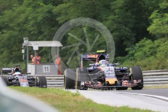 World © Octane Photographic Ltd. Scuderia Toro Rosso STR11 – Carlos Sainz and McLaren Honda MP4-31 – Fernando Alonso. Friday 22nd July 2016, F1 Hungarian GP Practice 1, Hungaroring, Hungary. Digital Ref :