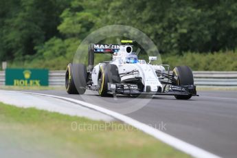 World © Octane Photographic Ltd. Williams Martini Racing, Williams Mercedes FW38 – Valtteri Bottas. Friday 22nd July 2016, F1 Hungarian GP Practice 1, Hungaroring, Hungary. Digital Ref :