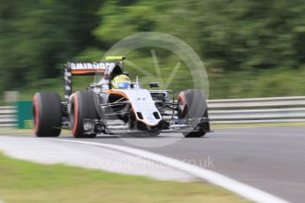 World © Octane Photographic Ltd. Sahara Force India VJM09 - Sergio Perez. Friday 22nd July 2016, F1 Hungarian GP Practice 1, Hungaroring, Hungary. Digital Ref :