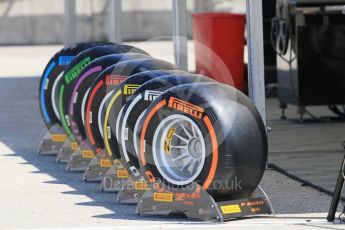 World © Octane Photographic Ltd. Pirelli F1 tyre range Friday 22nd July 2016, F1 Hungarian GP Practice 1, Hungaroring, Hungary. Digital Ref :