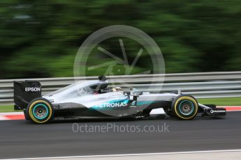 World © Octane Photographic Ltd. Mercedes AMG Petronas W07 Hybrid – Lewis Hamilton. Friday 22nd July 2016, F1 Hungarian GP Practice 1, Hungaroring, Hungary. Digital Ref :