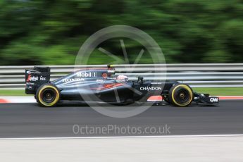 World © Octane Photographic Ltd. McLaren Honda MP4-31 – Jenson Button. Friday 22nd July 2016, F1 Hungarian GP Practice 1, Hungaroring, Hungary. Digital Ref :