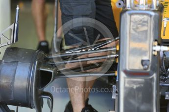 World © Octane Photographic Ltd. Renault Sport F1 Team RS16 front suspension. Friday 22nd July 2016, F1 Hungarian GP Practice 1, Hungaroring, Hungary. Digital Ref :