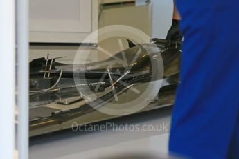 World © Octane Photographic Ltd. Williams Martini Racing, Williams Mercedes FW38 floor. Friday 22nd July 2016, F1 Hungarian GP Practice 1, Hungaroring, Hungary. Digital Ref :