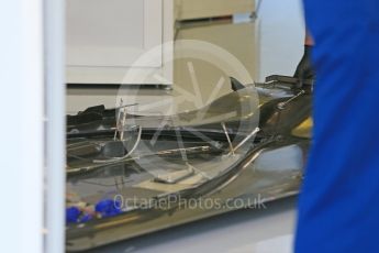 World © Octane Photographic Ltd. Williams Martini Racing, Williams Mercedes FW38 floor. Friday 22nd July 2016, F1 Hungarian GP Practice 1, Hungaroring, Hungary. Digital Ref :