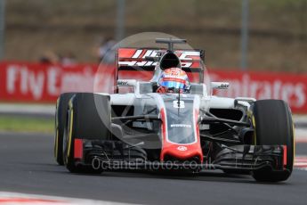 World © Octane Photographic Ltd. Haas F1 Team VF-16 – Romain Grosjean. Friday 22nd July 2016, F1 Hungarian GP Practice 1, Hungaroring, Hungary. Digital Ref :