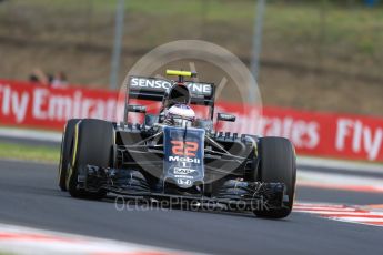 World © Octane Photographic Ltd. McLaren Honda MP4-31 – Jenson Button. Friday 22nd July 2016, F1 Hungarian GP Practice 1, Hungaroring, Hungary. Digital Ref :