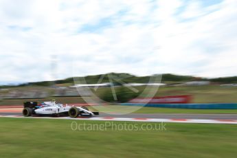 World © Octane Photographic Ltd. Williams Martini Racing, Williams Mercedes FW38 – Valtteri Bottas. Friday 22nd July 2016, F1 Hungarian GP Practice 1, Hungaroring, Hungary. Digital Ref :