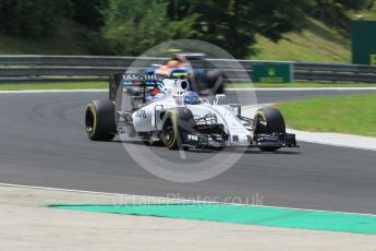 World © Octane Photographic Ltd. Williams Martini Racing, Williams Mercedes FW38 – Valtteri Bottas. Friday 22nd July 2016, F1 Hungarian GP Practice 2, Hungaroring, Hungary. Digital Ref : 1641CB1D6882