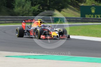 World © Octane Photographic Ltd. Red Bull Racing RB12 – Max Verstappen. Friday 22nd July 2016, F1 Hungarian GP Practice 2, Hungaroring, Hungary. Digital Ref : 1641CB1D6896