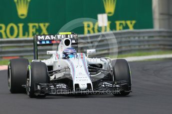 World © Octane Photographic Ltd. Williams Martini Racing, Williams Mercedes FW38 – Valtteri Bottas. Saturday 23rd July 2016, F1 Hungarian GP Practice 3, Hungaroring, Hungary. Digital Ref :1647CB1D7643