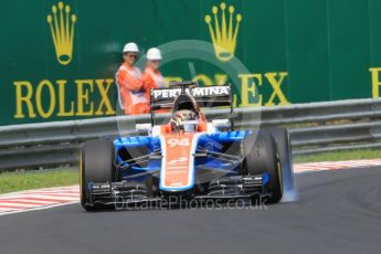 World © Octane Photographic Ltd. Manor Racing MRT05 - Pascal Wehrlein. Saturday 23rd July 2016, F1 Hungarian GP Practice 3, Hungaroring, Hungary. Digital Ref :1647CB1D7718