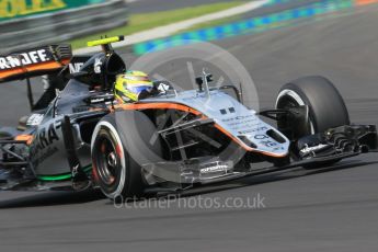 World © Octane Photographic Ltd. Sahara Force India VJM09 - Sergio Perez. Saturday 23rd July 2016, F1 Hungarian GP Practice 3, Hungaroring, Hungary. Digital Ref :1647CB1D7791