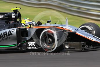 World © Octane Photographic Ltd. Sahara Force India VJM09 - Sergio Perez. Saturday 23rd July 2016, F1 Hungarian GP Practice 3, Hungaroring, Hungary. Digital Ref :1647CB1D7901
