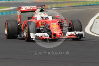 World © Octane Photographic Ltd. Scuderia Ferrari SF16-H – Sebastian Vettel. Saturday 23rd July 2016, F1 Hungarian GP Practice 3, Hungaroring, Hungary. Digital Ref :1647CB1D7920