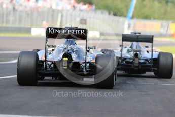 World © Octane Photographic Ltd. Sahara Force India VJM09 - Sergio Perez. Saturday 23rd July 2016, F1 Hungarian GP Practice 3, Hungaroring, Hungary. Digital Ref : 1647LB1D3386