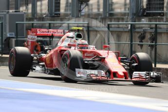 World © Octane Photographic Ltd. Scuderia Ferrari SF16-H – Kimi Raikkonen. Saturday 23rd July 2016, F1 Hungarian GP Practice 3, Hungaroring, Hungary. Digital Ref : 1647LB1D3504