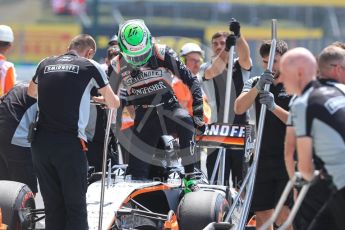 World © Octane Photographic Ltd. Sahara Force India VJM09 - Nico Hulkenberg. Saturday 23rd July 2016, F1 Hungarian GP Practice 3, Hungaroring, Hungary. Digital Ref : 1647LB1D3849
