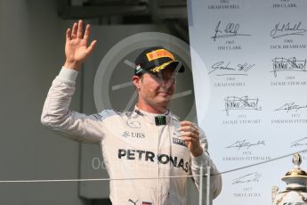 World © Octane Photographic Ltd. Mercedes AMG Petronas W07 Hybrid – Nico Rosberg. Sunday 24th July 2016, F1 Hungarian GP Podium, Hungaroring, Hungary. Digital Ref :