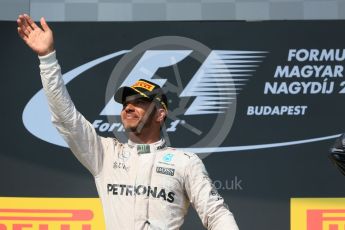 World © Octane Photographic Ltd. Mercedes AMG Petronas W07 Hybrid – Lewis Hamilton. Sunday 24th July 2016, F1 Hungarian GP Podium, Hungaroring, Hungary. Digital Ref :