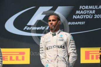 World © Octane Photographic Ltd. Mercedes AMG Petronas W07 Hybrid – Lewis Hamilton. Sunday 24th July 2016, F1 Hungarian GP Podium, Hungaroring, Hungary. Digital Ref :