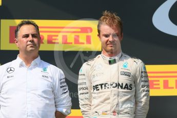 World © Octane Photographic Ltd. Mercedes AMG Petronas W07 Hybrid – Nico Rosberg. Sunday 24th July 2016, F1 Hungarian GP Podium, Hungaroring, Hungary. Digital Ref :