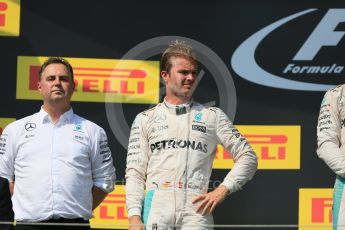 World © Octane Photographic Ltd. Mercedes AMG Petronas W07 Hybrid – Nico Rosberg. Sunday 24th July 2016, F1 Hungarian GP Podium, Hungaroring, Hungary. Digital Ref :