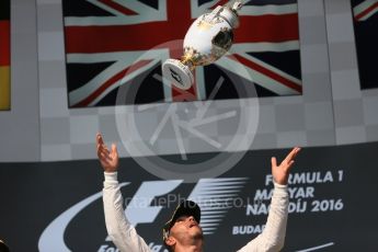 World © Octane Photographic Ltd. Mercedes AMG Petronas W07 Hybrid – Lewis Hamilton. Sunday 24th July 2016, F1 Hungarian GP Podium, Hungaroring, Hungary. Digital Ref :